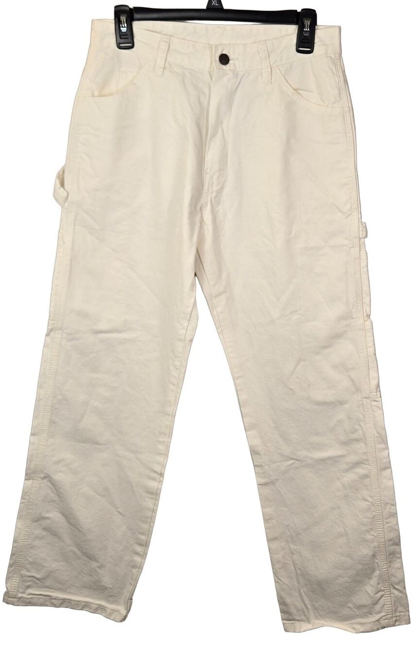 Dickies Carpenter Work Pants 1953WH Men's 30x30 White Relaxed Straight Cotton NW